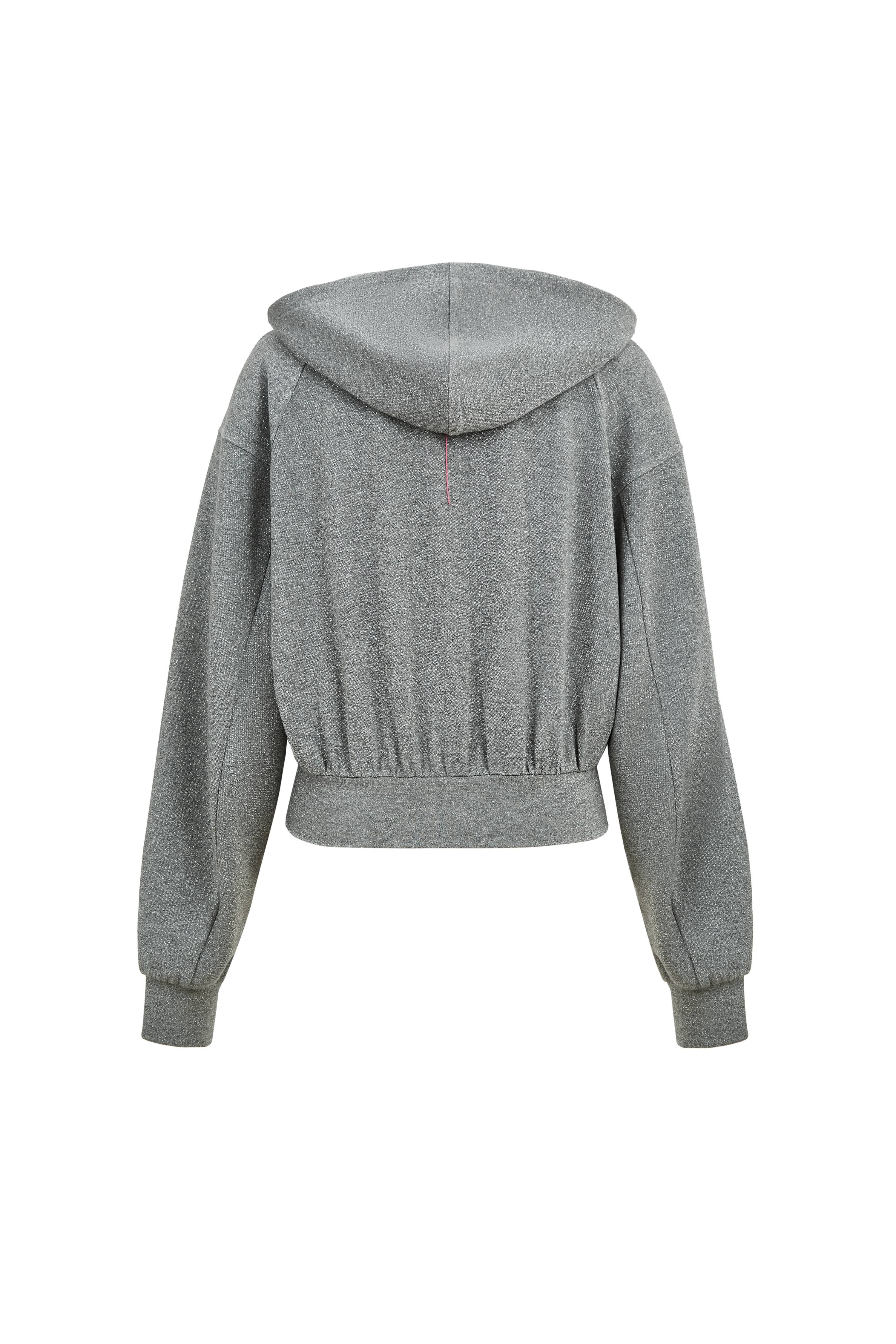 Illusion-S Crop Hoodie in Bright Silk Knitting - Light Grey – fbrq.com