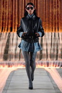 Genesis Abnehmbarer Kunstfellkragen Jacke aus Kunstleder