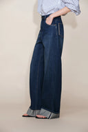 Jean jambe large Brenda à ourlet plié en denim selvedge