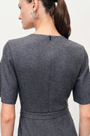 Bea Asymmetric Hem Wool Dress in Merino Wool