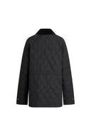 Isla Contrast Collar Quilted Down Jacket in Water-Resistant Cotton