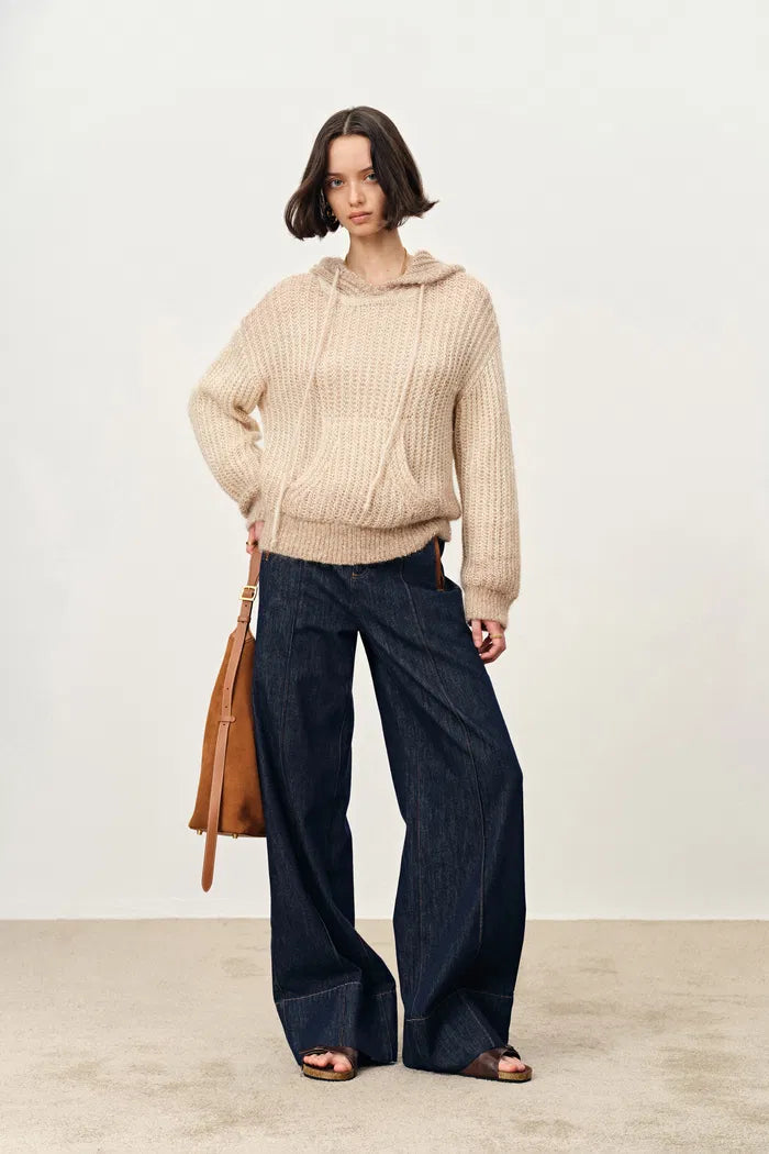 Liberty Two-Tone Zip-Pocket Jeans in Cotton Denim