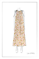 Alice Halter Neck Flora Maxi Dress in Pleated Silk Blend