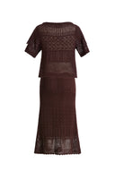 Ensemble blouse réversible tricotée et jupe midi Sylvia