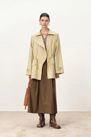 Giacca Cappotto con Rever Nina Antipiega in Cotone Trench