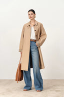 Trench Yvette monopetto con doppie tasche in cotone