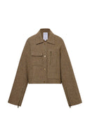 Lily Wol Kort Jas in Middelzware Wol Twill
