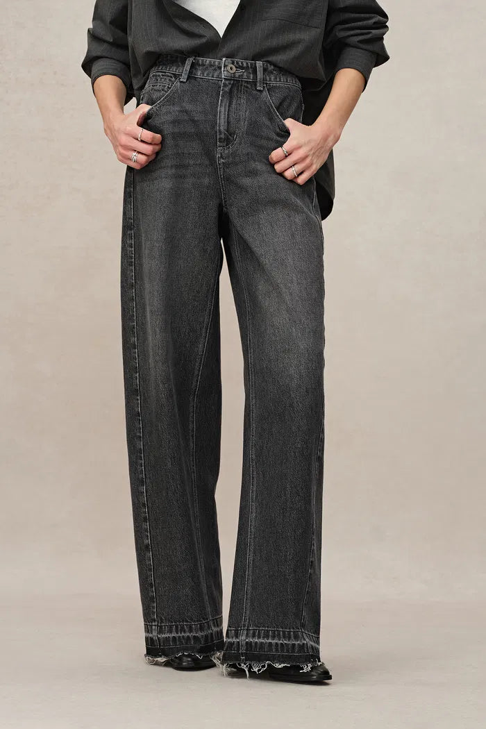 Echo Floor Length Wide Leg Jeans in Turkish Cotton Denim Echo Floor Length Wide Leg Jeans in Turkish Cotton Denim