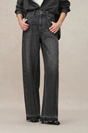 Echo Floor Length Wide Leg Jeans in Turkish Cotton Denim