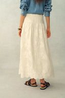 Viola Lace Ribbon Sleeveless Top and Skirt Matching Set in Tulle Embroidery