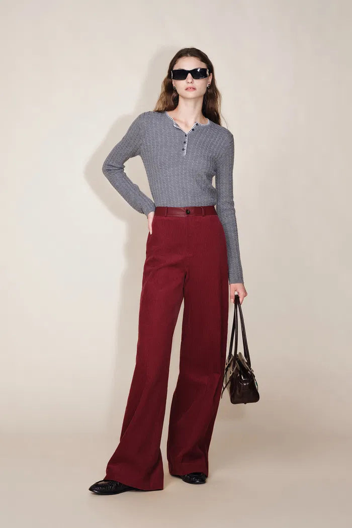 Cora Panel Track Pants in Cotton Corduroy