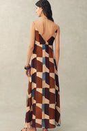 Janise Riad Print Neckholderkleid aus leichtem Crinkle-Gaze