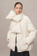Adrija Water-Repellent Convertible Duck Down Puffer Coat in Lightweight High Density Fabric