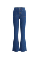 Sarah Five Button Bootcut Jeans in Stretch Denim