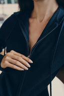 Vivi Fitted Cropped Hooded Cardigan in Wool Blend
