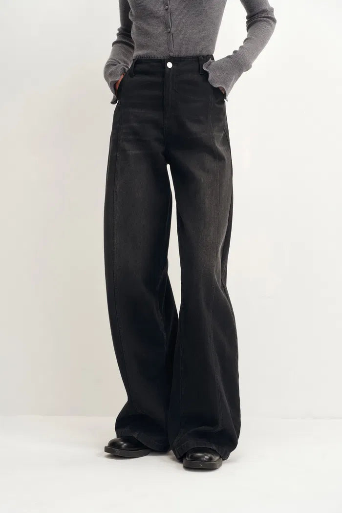 Paz Baggy Washed Jeans in Cotton Denim