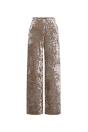 Shining Velvet Straight Leg Trousers in Ice Velvet