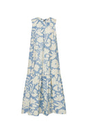 Vestido sin mangas estampado flora Sky en popelina de algodón