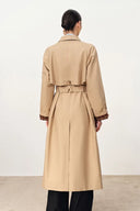 Barga Single Breasted Long Trench Coat in Cotton
