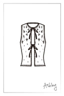 Top sin mangas Mira con estrellas bordadas a mano en mezclilla de lyocell