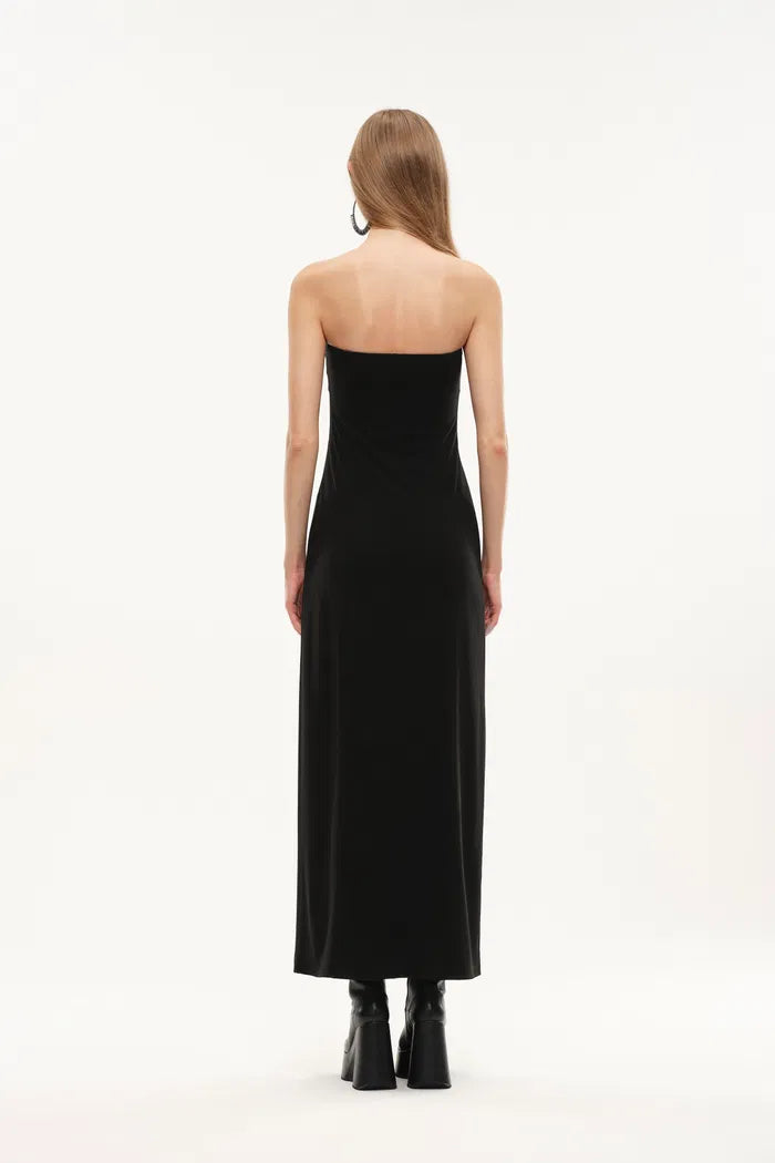 Obsidian Strapless Structured Bandeau Dress in Four-Way Stretch Fabric L Obsidian Strapless Structured Bandeau Dress in Four-Way Stretch Fabric L