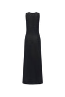 Mazurek Sleeveless Long Slit Vest in Cotton Blend Knit