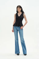Alina Sculpted Sleeveless Top in Cotton Blend