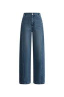 Jeans de pierna ancha lavados Kira en mezclilla de algodón