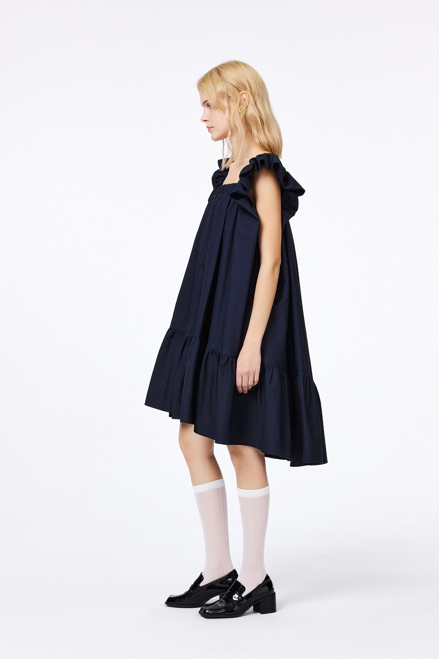 Emily Square Neck Dress in Cotton