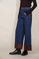 Coora Jeans mit Wildlederbündchen und geradem Bein aus Baumwoll-Denim