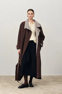 Karla Stand Collar Coat in Merino Wool