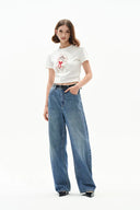 Luna Barrel Leg Jeans in Cotton Denim