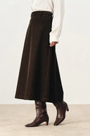 Geraldin Midi Skirt in Cotton Corduroy