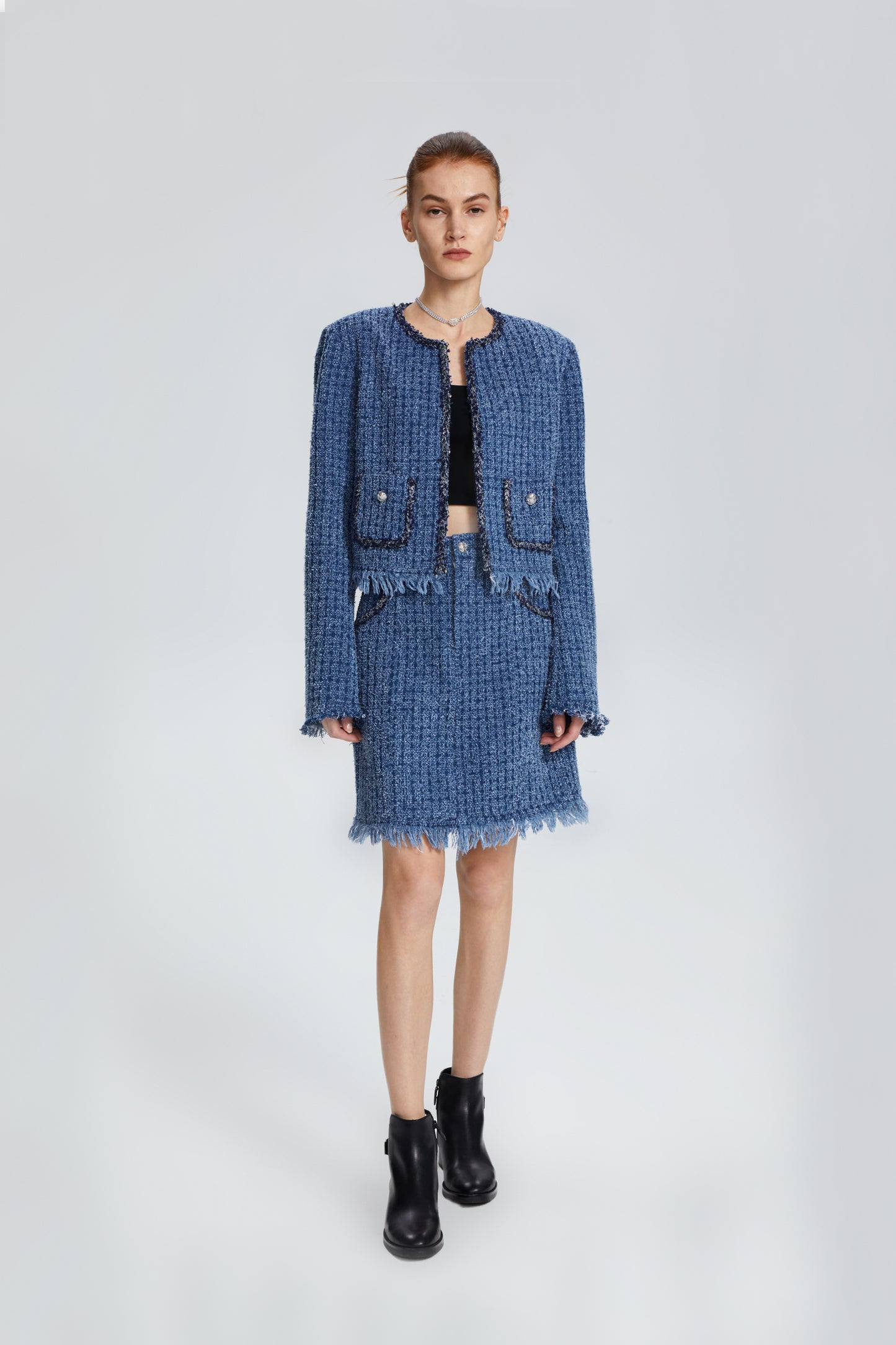 Celestine Jacket in Cotton Denim Tweed