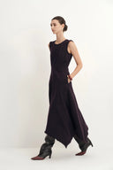 Vestido Sin Mangas Mooneye con Dobladillo Irregular en Denim de Algodón