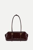 Sac bandoulière Monti East West en cuir pleine fleur huilé ciré