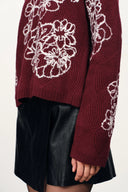 Poppy Flora Embroidery Sweater in Merino Wool Knit