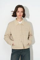 Blair Quilted Check Panel Cropped Padded Jacket