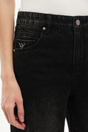 Balled Straight Leg Jeans in Cotton Denim