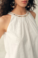 Hazel Halter Neck Sleeveless Top in Cotton