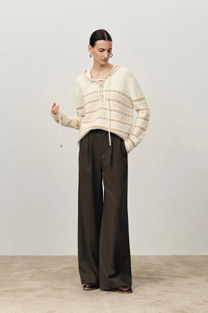 Julie Shell Stitch Detailing Sweat Pants in Lightweight Suiting