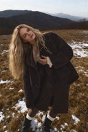 Lene Reversible Faux Fur and Leather Jacket in Merino Wool Teddy
