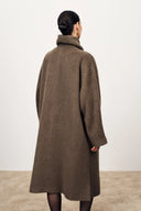Lumi Mocha Wrap Coat in Alpaca Wool Blend