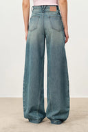 Francesca Yellow Washed Jeans in Cotton Denim