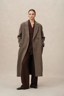 Uomo Asymmetric Coat in Merino Wool Tweed
