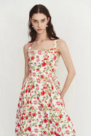 Vestido Keira con Cuello Cuadrado y Falda Acampanada en Algodón