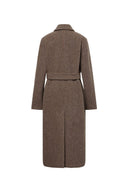 Uomo Asymmetric Coat in Merino Wool Tweed