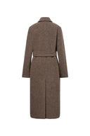 Uomo Asymmetric Coat in Merino Wool Tweed