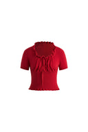 Top crocheté Aikena en maille de coton