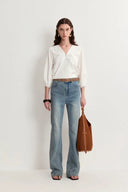 Jeans acampanados Harry en denim de algodón